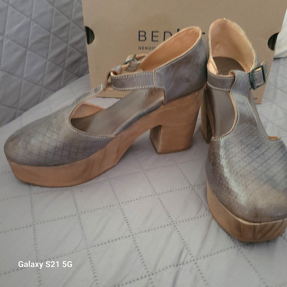 BED|STU Women's Gray and Tan Platform Shoes